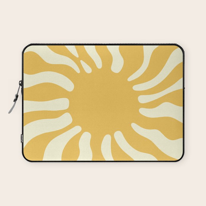 Sun Rays  \\ Vanilla Cream Beige & Lemon Cake Yellow Color Palette Laptop Sleeve Gallery Image 1