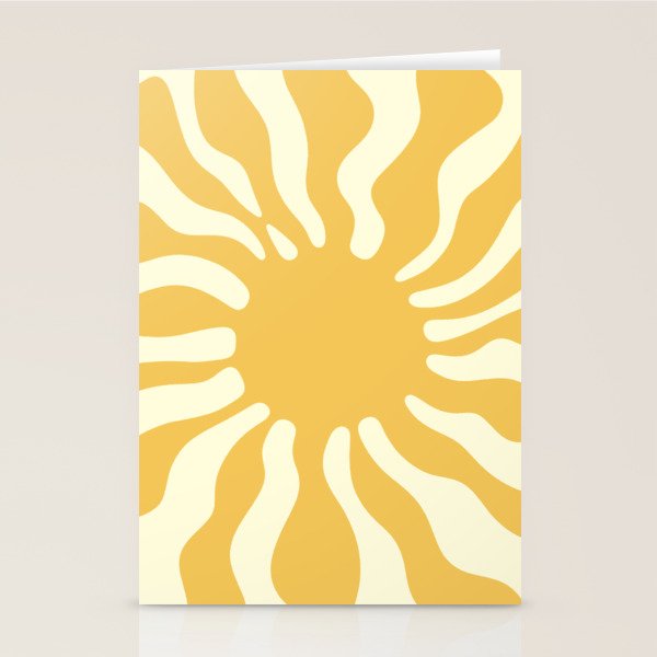 Sun Rays  \\ Vanilla Cream Beige & Lemon Cake Yellow Color Palette Stationery Card Gallery Image 2