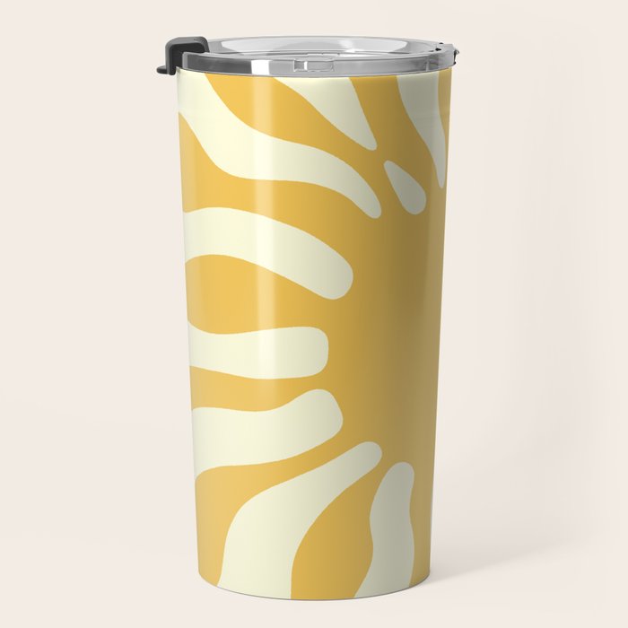 Sun Rays  \\ Vanilla Cream Beige & Lemon Cake Yellow Color Palette Travel Mug Gallery Image 3