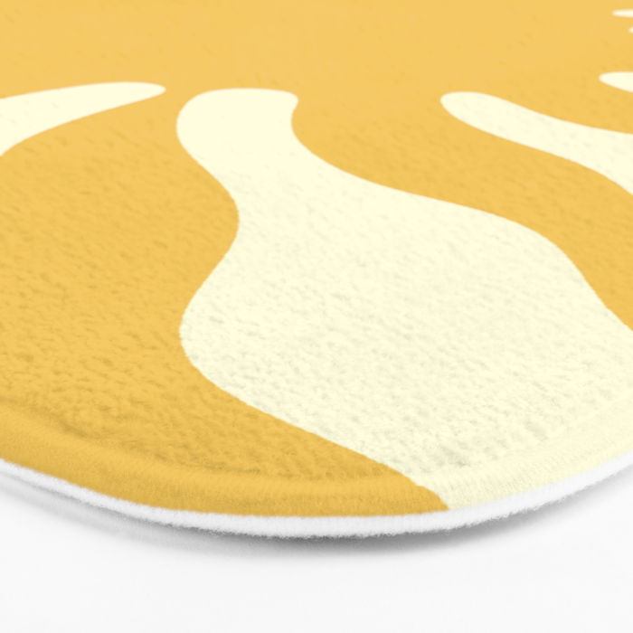 Sun Rays  \\ Vanilla Cream Beige & Lemon Cake Yellow Color Palette Bath Mat Gallery Image 3