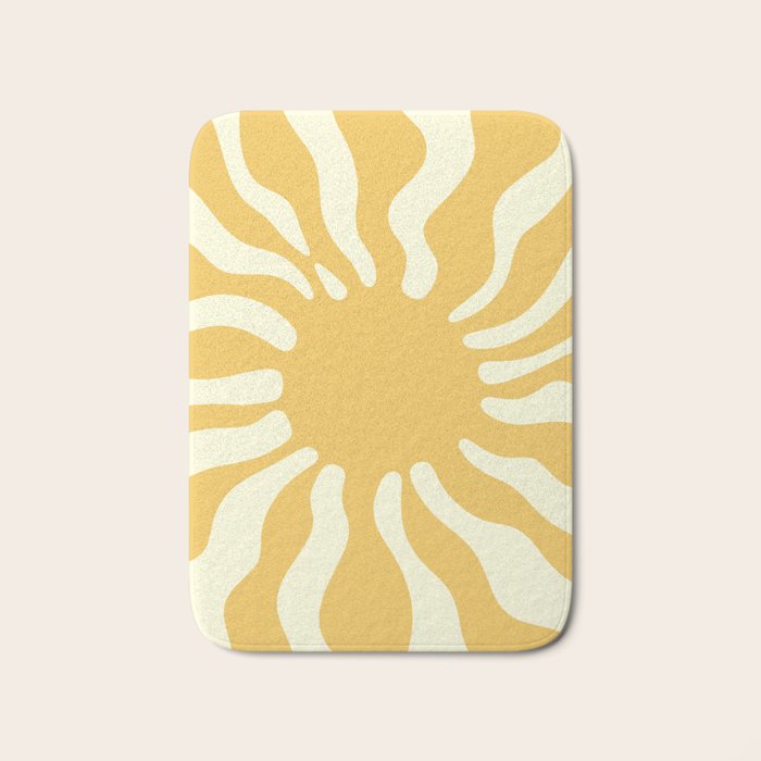 Sun Rays  \\ Vanilla Cream Beige & Lemon Cake Yellow Color Palette Bath Mat Gallery Image 1