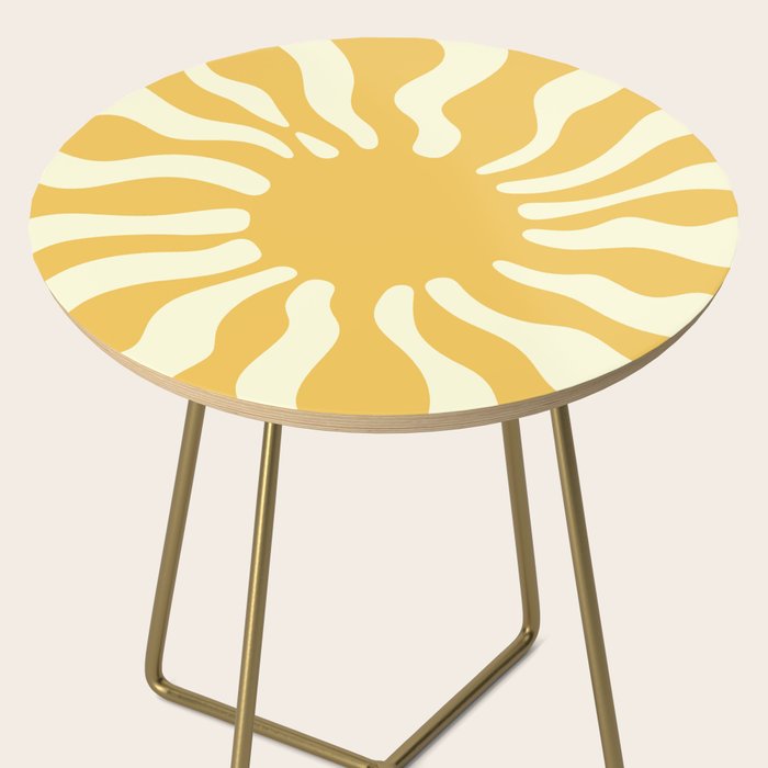 Sun Rays  \\ Vanilla Cream Beige & Lemon Cake Yellow Color Palette Side Table Gallery Image 2