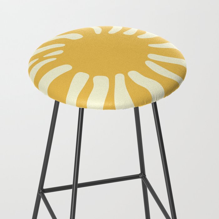 Sun Rays  \\ Vanilla Cream Beige & Lemon Cake Yellow Color Palette Stool Gallery Image 2