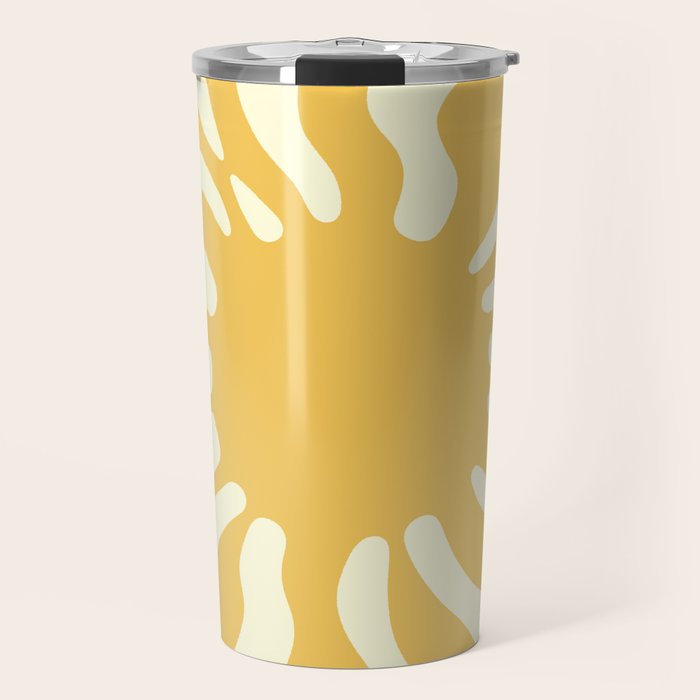 Sun Rays  \\ Vanilla Cream Beige & Lemon Cake Yellow Color Palette Travel Mug Gallery Image 1