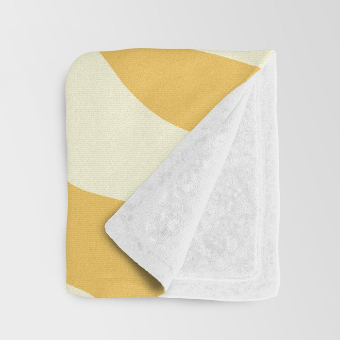 Sun Rays  \\ Vanilla Cream Beige & Lemon Cake Yellow Color Palette Throw Blanket Gallery Image 3