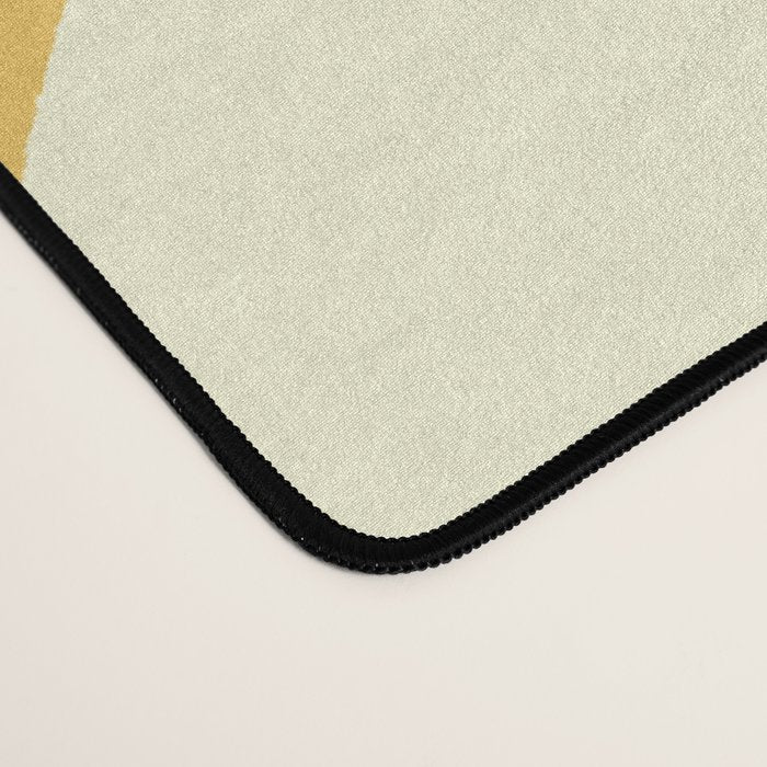 Sun Rays  \\ Vanilla Cream Beige & Lemon Cake Yellow Color Palette Desk Mat Gallery Image 4