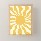 Sun Rays  \\ Vanilla Cream Beige & Lemon Cake Yellow Color Palette Mini Art Print Gallery Image 1