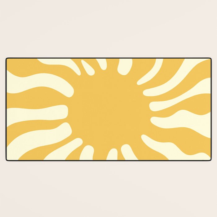 Sun Rays  \\ Vanilla Cream Beige & Lemon Cake Yellow Color Palette Desk Mat Gallery Image 3