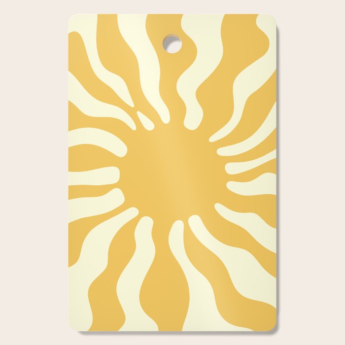 Sun Rays  \\ Vanilla Cream Beige & Lemon Cake Yellow Color Palette Cutting Board Gallery Image 1