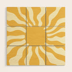 Sun Rays  \\ Vanilla Cream Beige & Lemon Cake Yellow Color Palette Wood Wall Art Gallery Image 1