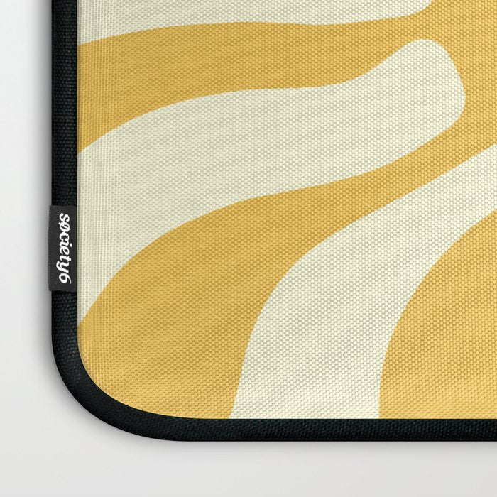 Sun Rays  \\ Vanilla Cream Beige & Lemon Cake Yellow Color Palette Laptop Sleeve Gallery Image 3