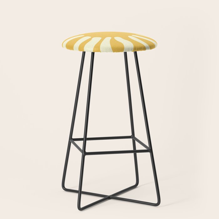 Sun Rays  \\ Vanilla Cream Beige & Lemon Cake Yellow Color Palette Stool Gallery Image 1