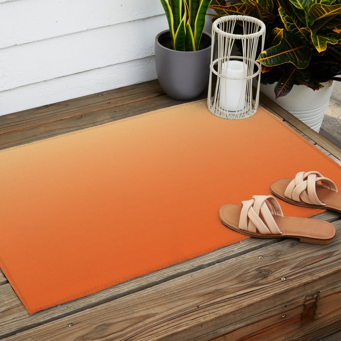 Orange Ombre Outdoor Rug Gallery Image 2