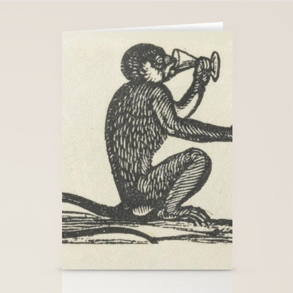 Drinking Monkey Stationery Card Gallery Image 1
