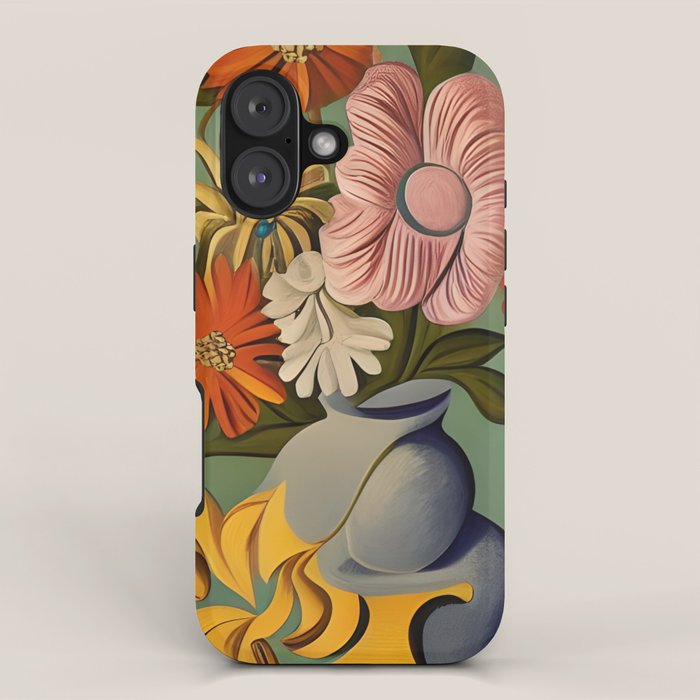 Quirky Abstract Vintage Retro Floral iPhone Case Gallery Image 1
