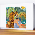 Awaken The Tiger Within Illustration, Wildlife Nature Wall Decor, Jungle Human Nature Connection Wall Mural Gallery Image 2