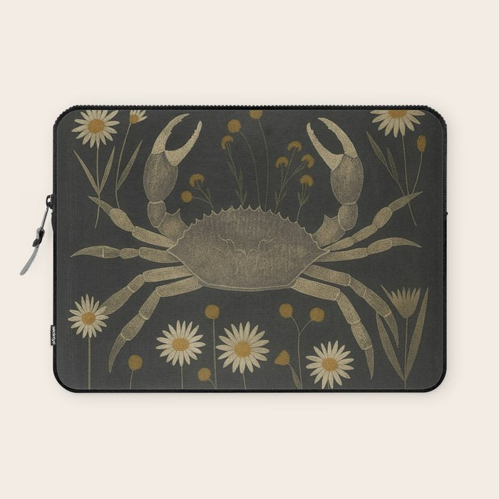 Crab with Daisies Laptop Sleeve Gallery Image 1