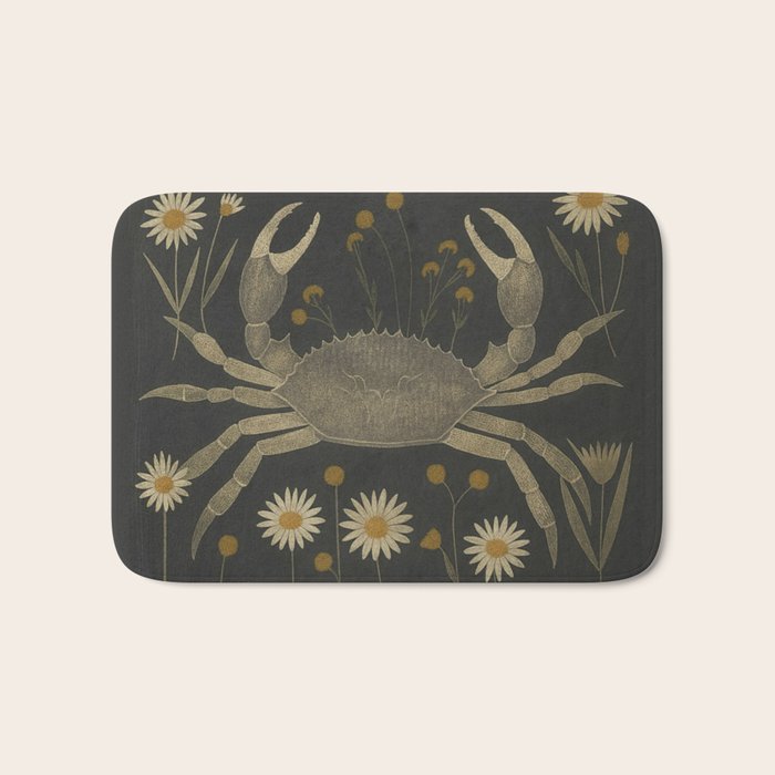 Crab with Daisies Bath Mat Gallery Image 1