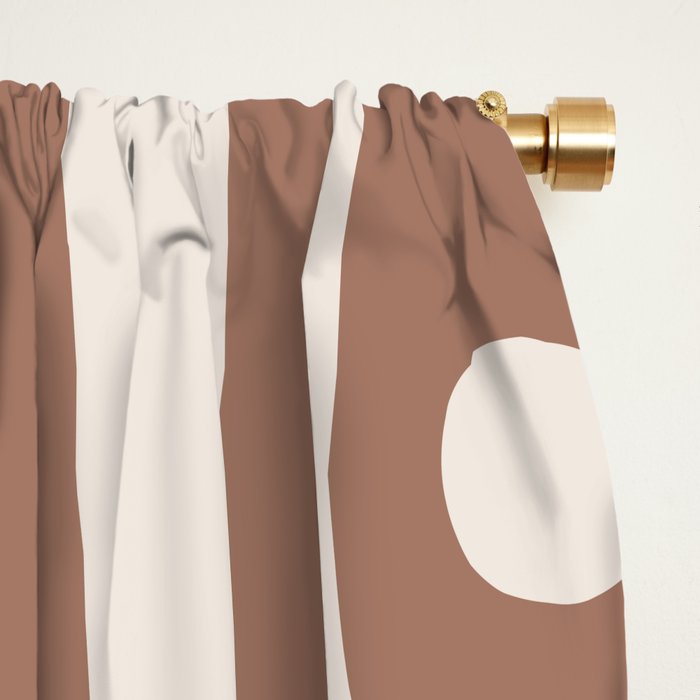Midcentury Modern Piquet 4 Inspired by PANTONE 17 1230 Color of the Year Mocha Mousse Window Curtain Gallery Image 2