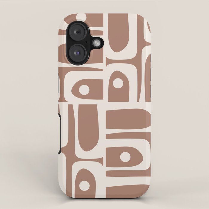 Midcentury Modern Piquet 4 Inspired by PANTONE 17 1230 Color of the Year Mocha Mousse iPhone Case Gallery Image 1