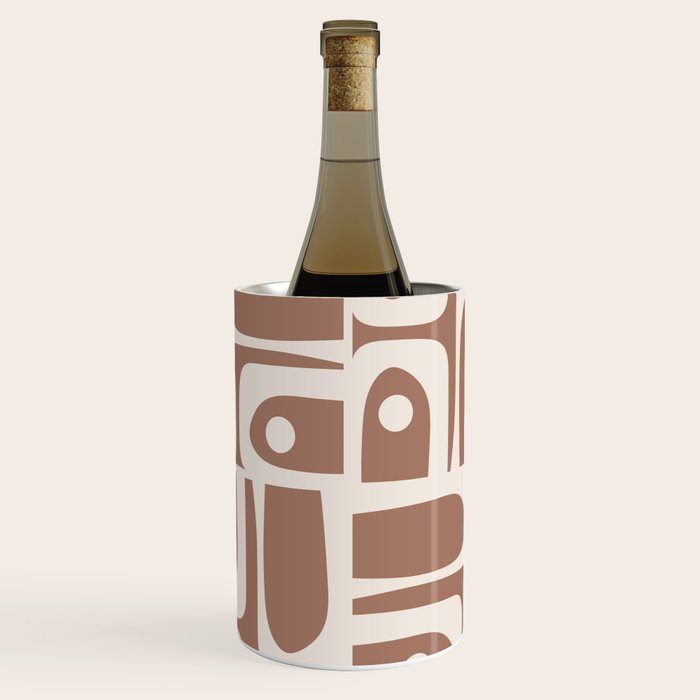 Midcentury Modern Piquet 4 Inspired by PANTONE 17 1230 Color of the Year Mocha Mousse Wine Chiller Gallery Image 1