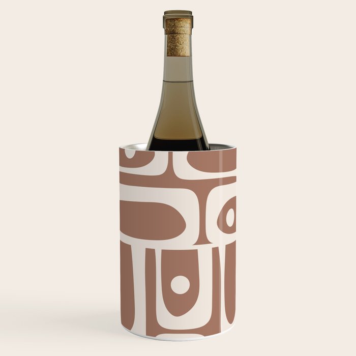 Midcentury Modern Piquet 4 Inspired by PANTONE 17 1230 Color of the Year Mocha Mousse Wine Chiller Gallery Image 2