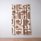Midcentury Modern Piquet 4 Inspired by PANTONE 17 1230 Color of the Year Mocha Mousse Window Curtain Gallery Image 3