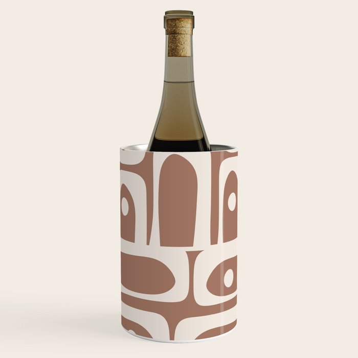 Midcentury Modern Piquet 4 Inspired by PANTONE 17 1230 Color of the Year Mocha Mousse Wine Chiller Gallery Image 3