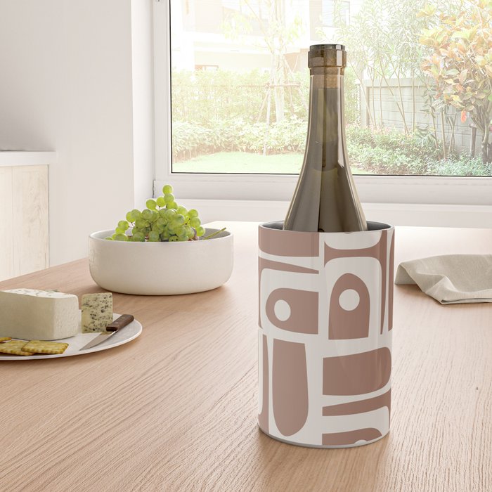 Midcentury Modern Piquet 4 Inspired by PANTONE 17 1230 Color of the Year Mocha Mousse Wine Chiller Gallery Image 4