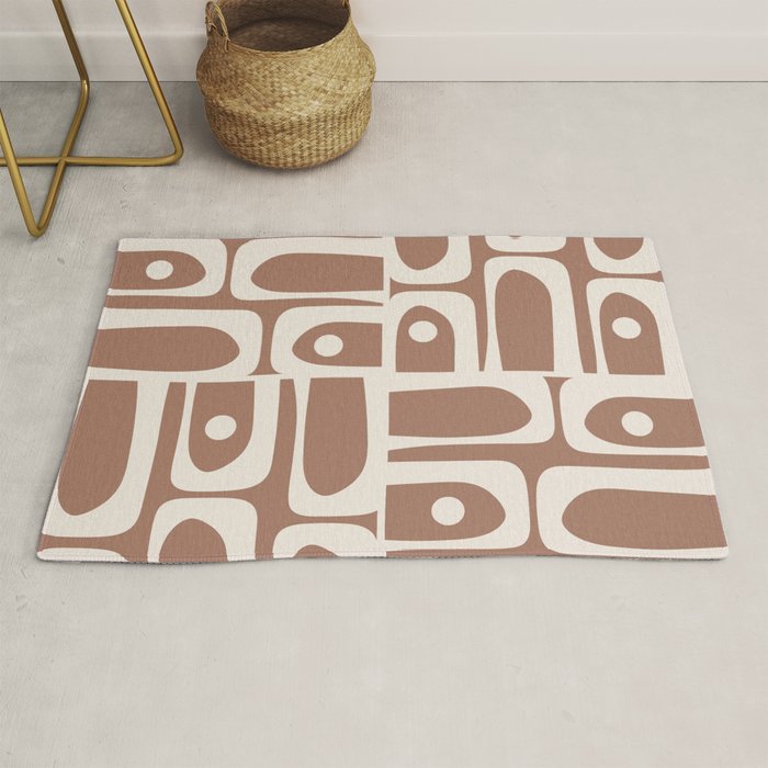 Midcentury Modern Piquet 4 Inspired by PANTONE 17 1230 Color of the Year Mocha Mousse Rug Gallery Image 1