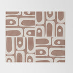 Midcentury Modern Piquet 4 Inspired by PANTONE 17 1230 Color of the Year Mocha Mousse Throw Blanket Gallery Image 2