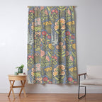 Floral Botanical Mille Fleur Pattern Window Curtain Gallery Image 5