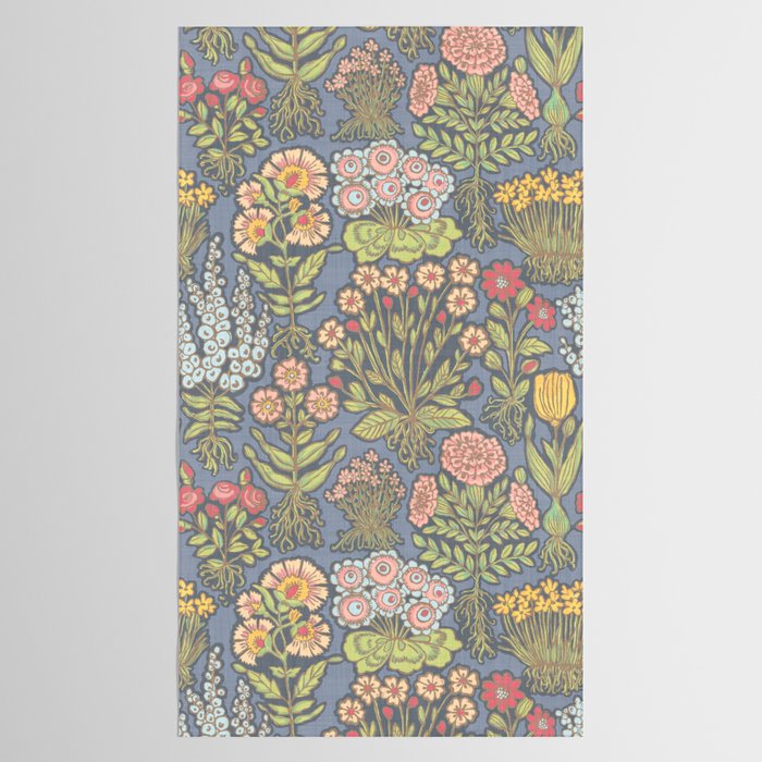 Floral Botanical Mille Fleur Pattern Tablecloth Gallery Image 2