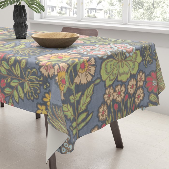 Floral Botanical Mille Fleur Pattern Tablecloth Gallery Image 3