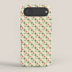Atomic Christmas Mid Century Modern Stars Retro Xmas Red Green and Cream Small Pattern iPhone Case Gallery Image 2