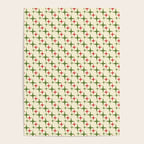 Atomic Christmas Mid Century Modern Stars Retro Xmas Red Green and Cream Small Pattern Poster Gallery Image 4