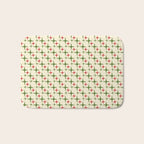 Atomic Christmas Mid Century Modern Stars Retro Xmas Red Green and Cream Small Pattern Bath Mat Gallery Image 1