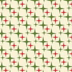 Atomic Christmas Mid Century Modern Stars Retro Xmas Red Green and Cream Small Pattern Coffee Mug Gallery Image 2