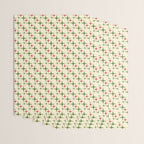 Atomic Christmas Mid Century Modern Stars Retro Xmas Red Green and Cream Small Pattern Wrapping Paper Gallery Image 3