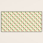 Atomic Christmas Mid Century Modern Stars Retro Xmas Red Green and Cream Small Pattern Desk Mat Gallery Image 3
