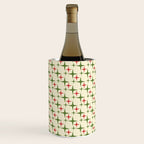 Atomic Christmas Mid Century Modern Stars Retro Xmas Red Green and Cream Small Pattern Wine Chiller Gallery Image 2
