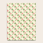 Atomic Christmas Mid Century Modern Stars Retro Xmas Red Green and Cream Small Pattern Notebook Gallery Image 4