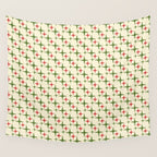 Atomic Christmas Mid Century Modern Stars Retro Xmas Red Green and Cream Small Pattern Wall Tapestry Gallery Image 4