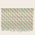Atomic Christmas Mid Century Modern Stars Retro Xmas Red Green and Cream Small Pattern Wall Hanging Gallery Image 1