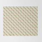 Atomic Christmas Mid Century Modern Stars Retro Xmas Red Green and Cream Small Pattern Throw Blanket Gallery Image 2