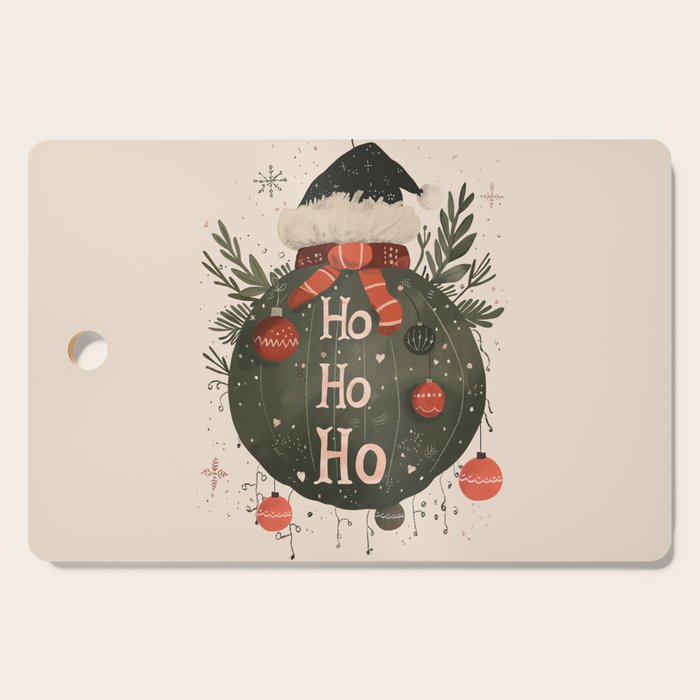 Festive Ho Ho Ho Bauble Cutting Board Gallery Image 1