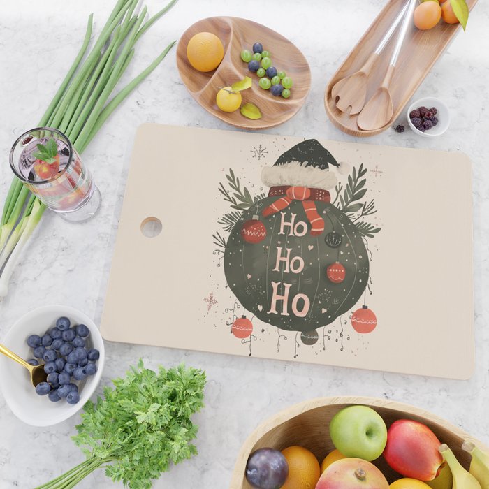 Festive Ho Ho Ho Bauble Cutting Board Gallery Image 2