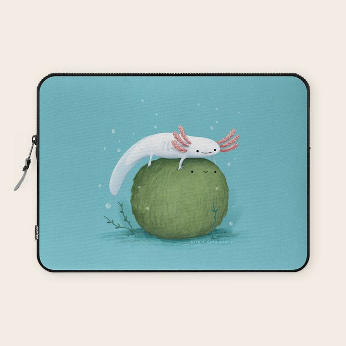 Axolotl on a Mossball Laptop Sleeve Gallery Image 1