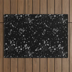 Black Galaxy Constellation Star Pattern Outdoor Rug Gallery Image 1
