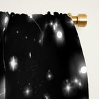 Black Galaxy Constellation Star Pattern Window Curtain Gallery Image 2